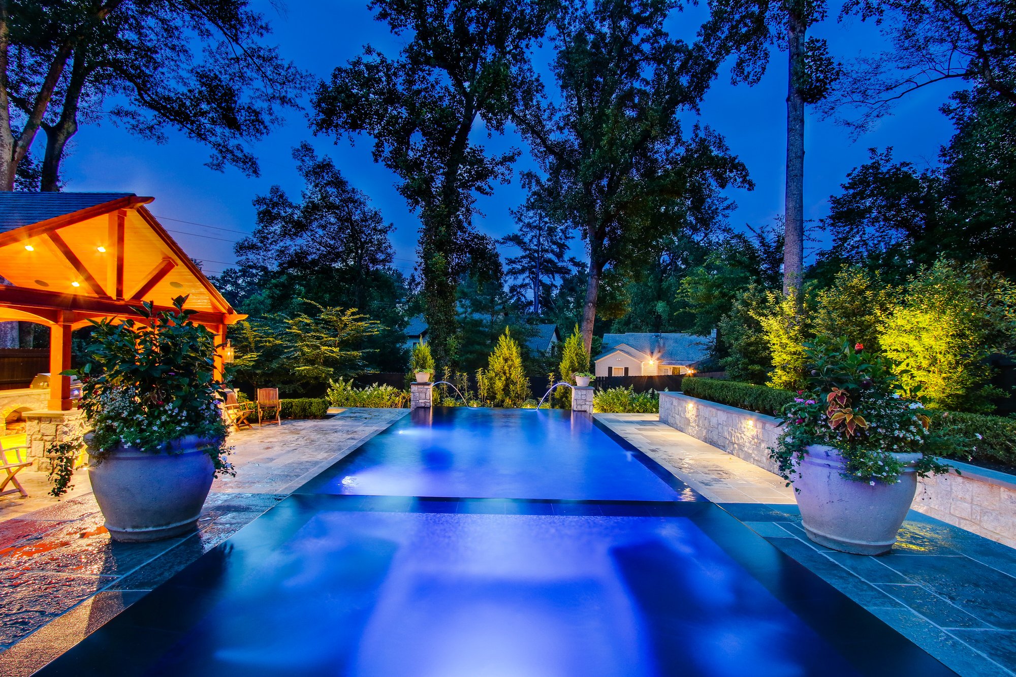 Backyard pool renovation — finished with water